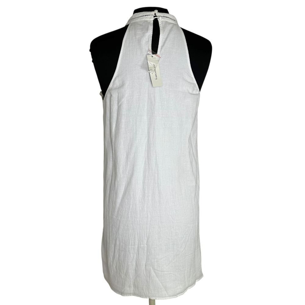 Blue Rain Francesca's White Floral‎ Embroidered Halter Dress Boho Size M - Picture 7 of 13